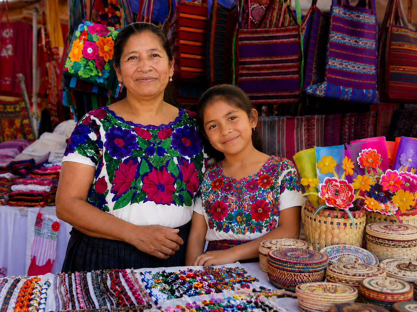 Actividad económica no formal en un mercado artesanal